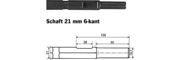 Schaft 21 mm 6-kant