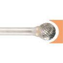 Tungsten Carbide Rotary Burr Ball, Shape D d1 9.6 mm, Shank 6.0 mm Cut 6 Double Cut